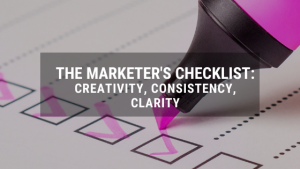 marketing checklist with highlighter